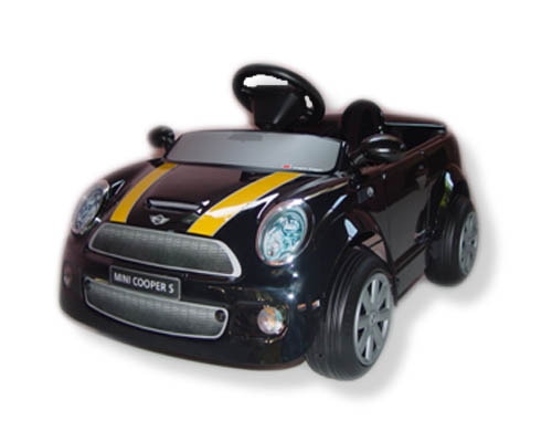6v Kids Black Mini Cooper Electric Ride On Car