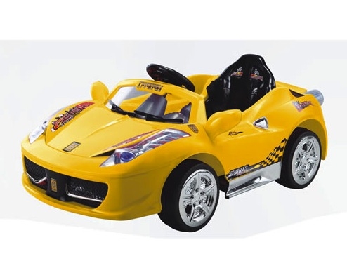 6v Yellow Ferrari 458 Childrens Ride-On Car with Remote Control