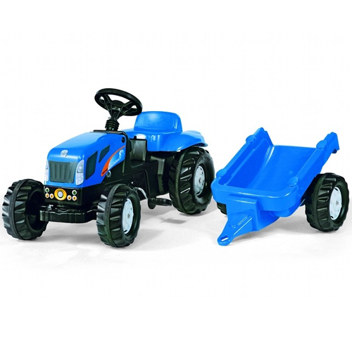 Amazing Kids Blue Tough Pedal Tractor and Trailer Ride On