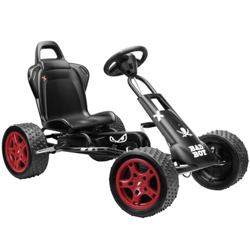Black Off Road Pirate Style Kids Pedal Go Kart
