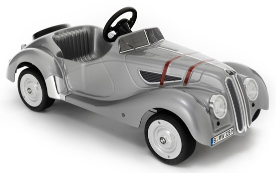Classic BMW 328 Silver Roadster Pedal Car