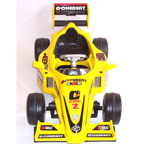 F1 12v Ride-On Motor Racing Car with Radio [Yellow]