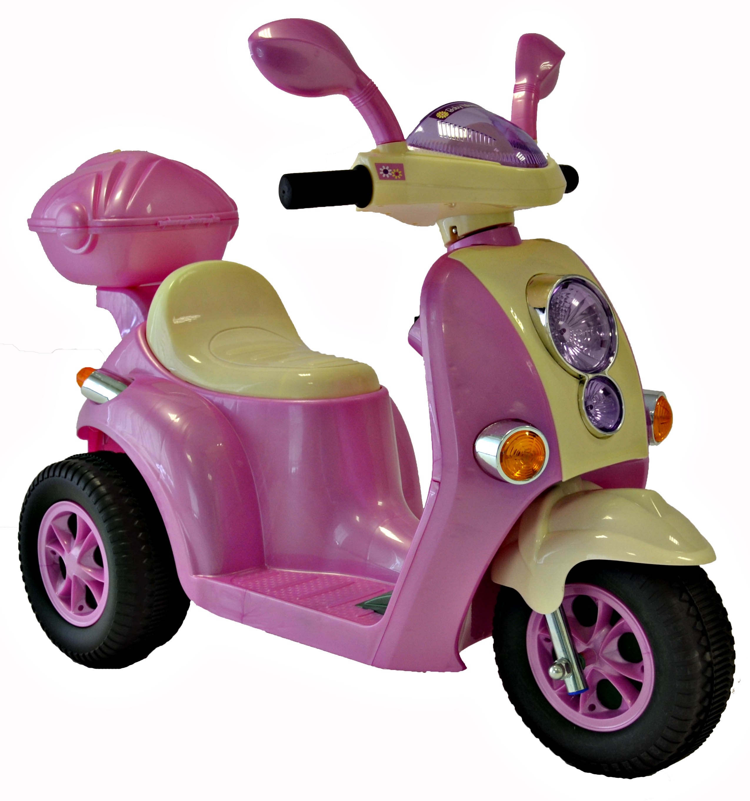 Girls Mini Mod Cute Pink 6v Ride On Moped