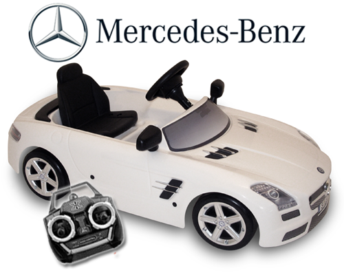 Hand-Made Licensed White 6v Mercedes SLS Ride-on Car