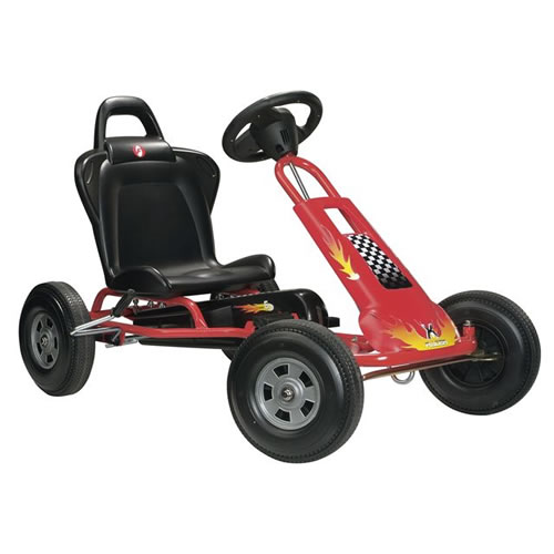 Kids Red Flame Pedal Touring Style Go Kart