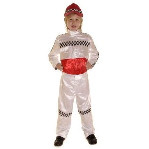 Kids White Car Racing Outfit