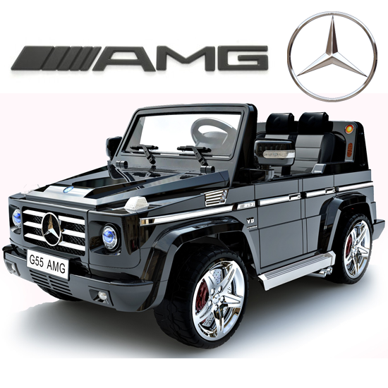 Licensed Black Mercedes AMG G55 Luxury Kids 12v Jeep
