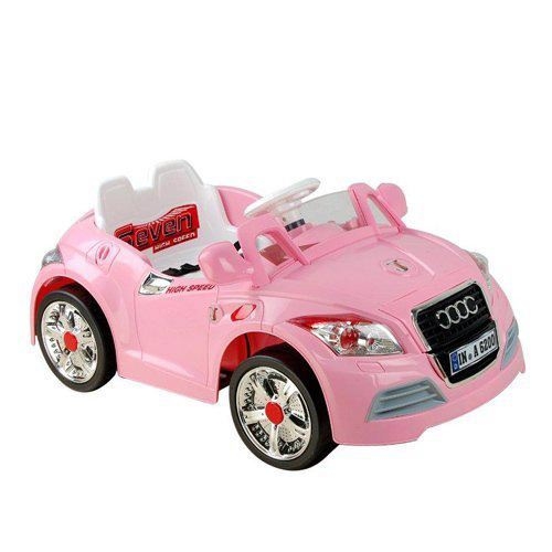 Pink 12V Two Motor Audi TT Sports Car, Remote, MP3 Player