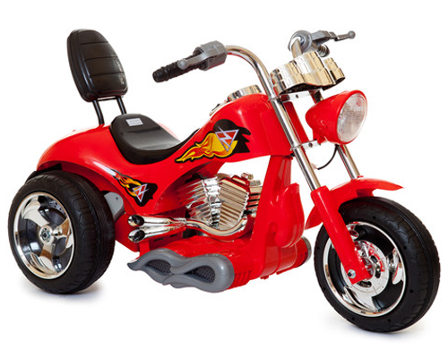 Red 12v Kids Ride-On Hot Rod Chopper Motorcycle